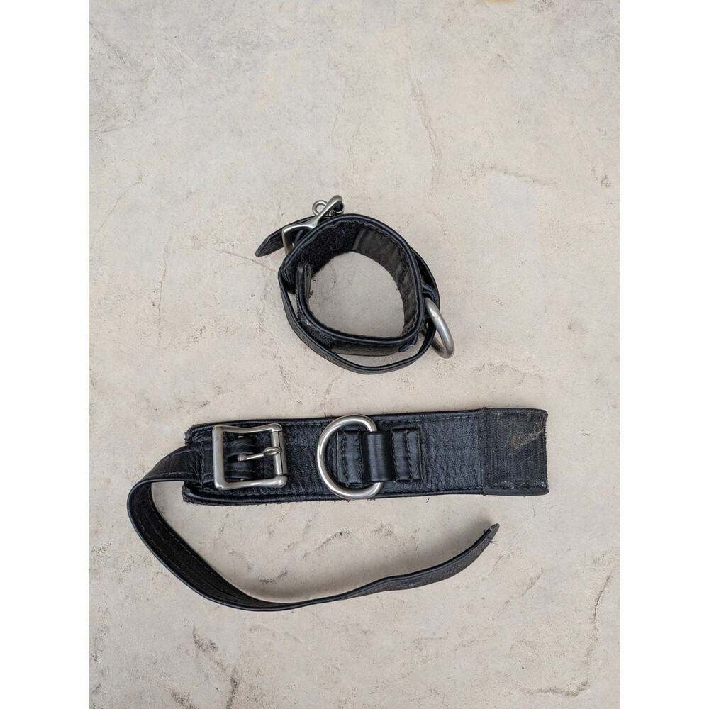 Vintage Leather Bondage Cuffs Mr S Leather 1990s 90s Black BDSM Gay